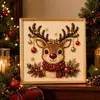 Creativo Transfronterizo 5D Acrílico Papá Noel Perla Diamante Pintura Colgante de Puerta Decoración de Pared Colgante Adorno DIY