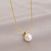 Collar de acero de titanio en tono dorado para mujer, no se decolora, lujo ligero, nicho, joyería de cadena para la clavícula, de alta gama, versátil, a la moda y para el temperamento
