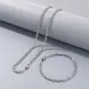 Diseño de cadena lisa, adecuado para tejer suéteres, unisex, pulsera simple de múltiples cadenas, collar de cadena, versátil trenzado de acero de titanio