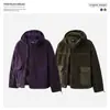 Chaqueta de Trabajo Exterior de Algodón Estilo Retro Japonés para Hombre, Chaqueta Abrigo de Forro Polar con Capucha y Bolsillos Divididos para Invierno