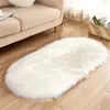Tapete oval tapete de pelo longo tapete de cabeceira apoio para os pés do sofá tapete de entrada almofada para janela de sacada tapete de carpete de lã artificial