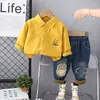 Nuevo Conjunto de Dos Piezas para Niños: Sudadera Casual de Algodón con Estampado de Animales Reversible y Pantalones de Mezclilla a la Moda, Venta al por Mayor Directamente del Fabricante