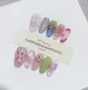 Daiyueda Uñas Portátiles Puras Hechas a Mano Otoño e Invierno Nuevo B295 Totalmente Pintadas a Mano Talladas Elegantes Parche de Uñas Estilo Exportación