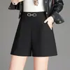 Novedad Otoño/Invierno 2026 Estilo Elegante Sencillo Cintura Alta Adelgazante Versátil Shorts de Traje para Mujer Pantalones de Pierna Ancha Línea A a la Moda
