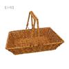 Cesta de Piquenique Quadrada com Alça Trançada de Plástico Rattan Sintético Cesta de Compras de Plástico Rattan Sintético Cesta de Legumes Cesta para Colher Frutas
