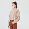 Jaqueta Esportiva de Lã de Cordeiro Solta com Gola Alta Personalizada para Uso Externo, Cruzada, Outono, Plus Velvet, Quente, Casual, Fleece Sherpa