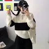 Estilo Coreano Otoño/Invierno Perezoso Casual Manga Larga Base de Punto Superior Mujer Otoño/Invierno Retro Ropa Exterior Suéter Polo Mujer