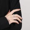 Anillo con forma de oreja de conejo y lazo de plata esterlina S925 para niña, estilo dulce y sencillo, con diseño de comida