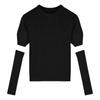 Tejido de punto con mangas blancas para mujer en Otoño e Invierno 2025 Estilo Nuevo Estilo Perezoso Tejido de punto de alta gama con camiseta interior