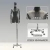 Loja de Roupas Estilo Coreano Manequim para Exposição de Roupas Manequim Feminino de Camurça Meio Corpo Suporte para Manequim Suporte de Exposição de Corpo Humano Completo