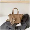 Bolsa de mão da moda de comércio exterior com padrão de lichia, nova bolsa tote retrô estilosa, bolsa de ombro de grande capacidade, bolsa transversal