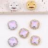 Ventas Directas de Fábrica Hebilla de Cristal de Proteína Cuadrada Moca Grapa Diamante Hebilla de Cristal de Forma Especial Diamante con Grapa Cosido a Mano Accesorios para Joyería DIY