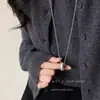 Estilo Minimalista Collar Colgante Gota de Agua de Plata Cadena Larga para Suéter Otoño e Invierno para Mujer Lujo Accesible Accesorios de Cuello Alto de Gama Alta