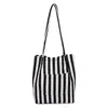 Estilo Casual Perezoso Artístico de Nicho Bolsa de Compras Bolsa de Lona Bolsa Tote Rayada de Gran Capacidad Nuevo Modelo para Mujer