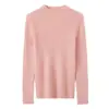 Cuello medio alto, nuevo modelo de otoño e invierno, 100% cachemira pura, camiseta interior de punto para mujer, corte ajustado, versátil, prenda interior de una sola pieza sin costuras