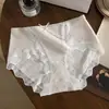 Camelia del Crepúsculo 7A antibacteriano Algodón para bebé de grado A Malla sin cuatro encaje francés Panties para mujer de cintura media nuevos 2026