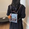 Mochila Retro de Moda Color Contrastante Mate para Mujer 2025 Nueva Tendencia La Más Fácil de Combinar Bolso de Mano para Viajes Cotidianos Bolso Casual para Mujer