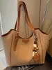 Bolso de axila de color liso y gran capacidad, nueva colección otoño 2026, bolso tote moderno y casual, bolso de hombro simple
