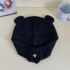 Estilo japonês bonito tridimensional urso orelha boné de lã das mulheres outono e inverno novo quente malha orelha proteção cap lei feng cap na moda