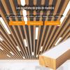 Luz linear com textura de madeira, luz para escritório, adequada para lojas, academias e salões de beleza, luz especial montada no teto em tubo de alumínio, luminária linear suspensa de LED