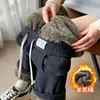 Calça de Algodão Grossa e Quente com Forro de Fleece Calça de Perna Larga em Pele de Cordeiro Calça Feminina de Outono e Inverno Calça Feminina de Chenille Calça Reta de Veludo Cotelê