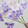 Flor de Orquídea de Seda Artificial, Tallo Único con Pétalos de Plástico, Decoración para Salón de Bodas, Flor Artificial, Varios Colores Disponibles, Flor para Manualidades