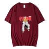Camiseta de Algodão Verão 2021 Anime Japonês Jujutsu Kaisen Manga Curta Cruzamento Europeu e Americano Meia-Manga Masculina Caimento Solto
