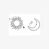 Nuevas Pegatinas de Tatuaje Transfronterizas Sencillas Oscuras Sol y Luna Línea Tótem Pegatinas de Tatuaje Pegatinas de Tatuaje Temporales Desechables