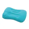 Almohada Inflable para Exteriores, Almohada Cuadrada Plegable Flocada, Máscara para Ojos, Juego de Tapones para los Oídos, Soporte Cervical para Dormir, Cojín Lumbar para Viajes Largos