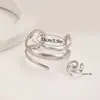 Europeu e Americano Transfronteiriço Novo Exagerado Espiral Largo Pulseira Conjunto de Anéis Femininos Baita Moda Joias de Alto Padrão
