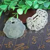 Colgante de Jade, Colgante de Piedra de Jade, Tallado Hueco, Cadena para Suéter DIY, Colgante para Bolso con Tallado Exquisito
