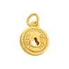 Pingente Redondo de Paz Dourado Banhado a Ouro Prata S925 Inteiriço Acessório DIY Versátil Enfeite para Pendurar Estilo Chinês
