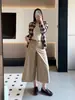 Culottes de tres cuartos, pantalón falda de pierna ancha, de longitud media, con caída, de cintura alta, estilizan, elegantes, textura de algodón ultrasuave, corte A, nuevo modelo 2026
