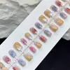 30 Piezas de Manicura Glaseada Ojo de Gato, Pequeñas Frescas de Dibujos Animados Lindas Estilo Ins Uñas Cortas Ojo de Gato Hechas a Mano Portátiles