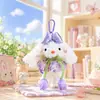 Lindo Llavero de Conejo de Orejas Largas con Vestido de Princesa de Peluche Figura de Muñeca de Dibujos Animados Cosplay Colgante para Bolso de Pareja Pequeño Regalo