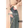 Diseño Talla Extra Estilo Americano Cremallera Lateral Borde Deshilachado Jeans Rectos para Mujer Verano Nuevo Retro Holgados de Pierna Ancha Pantalones