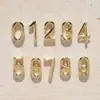 Pulseira de mão de aço inoxidável com banho de ouro quente transfronteiriça lisa, 26 alfanuméricos em inglês 1-9, acessórios para pulseira DIY