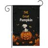 Bandera de Jardín Impresa por un Lado para Exteriores, Nueva, Cabeza de Calabaza de Halloween, Cachorro, Castillo, Lino, Transfronteriza de Amazon