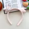 Diadema de conejo rosa amor para mujer, verano, para lavarse la cara, sujetar el pelo, pinza de presión, tocado, máscara, banda especial para el pelo