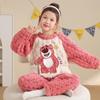 Pijamas de otoño e invierno para niñas, traje de forro polar coral, ropa de franela de dibujos animados para niñas medianas y grandes, ropa de abrigo para el hogar