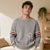 Suéter redondo de jacquard para cachorro de marca moderna 1163 personalizado en gris y negro, en stock, manga larga, sin etiqueta