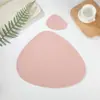 Set de Cuero de Punto Transfronterizo Gota de Agua + Posavasos Mantel para Mesa de Comedor Occidental Posavasos para Té Mantel Aislante Simple de Doble Cara Mantel para Comida Occidental