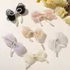 Super estilo de hada, malla, romántico, lazo de perlas artificiales, DIY, estilo suave y hermoso, accesorio para el cabello, pinza lateral, accesorio para ropa y bolso
