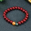 Pulseira de Cinábrio Atacado Pulseira de Areia Dourada para Homens e Mulheres Ano do Zodíaco Areia Roxa Dourada Pulseira de Lótus para Meditação de Cinábrio