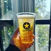 Taza de Cerveza Desechable Comercial Estilo Celebridad de Internet Camping Barbacoa Cena Taza para Bebidas Frías Cerveza Artesanal Plástico Desechable Copa de Vino