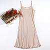 Falda de seda fina para mujer, ropa de casa, camisón con tirantes ajustables de punto de seda, base corta