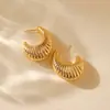Pendientes de Influencer Transfronterizos Europeos y Americanos de Moda, Estilo Popular, Elegantes Pendientes de Aro Retorcido, Pendientes Colgantes Geométricos de Acero de Titanio para Mujer, Calados Vintage