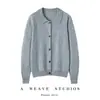 Cardigan de Lana con Mezcla de Cachemira Estética de Temperamento Cuello POLO Holgado Versátil Suéter de Cachemira Invierno Otoño Tejido Capa Base