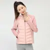 Jaqueta Leve de Penas de Pato Branco Lulu's Igual 90 Feminina Spliced Gola Alta Esportes ao Ar Livre Roupas de Yoga Nova Curta Outwear