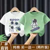 Camiseta de Manga Corta de Algodón Puro para Niños, Tallas Mediana y Grande, Nuevo Estilo Verano 2026, Top Elegante con Estampado de Dibujos Animados
